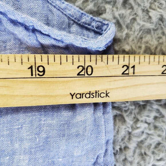 Christian Siriano Top Womens Large Blue 100% Linen Sleeveless Button-Down - Picture 5 of 9